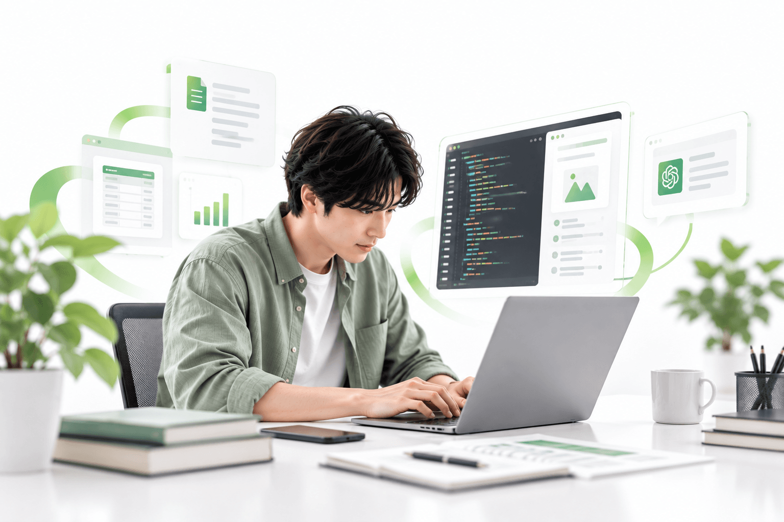 AI活用の導入と定着を支援するイメージ
