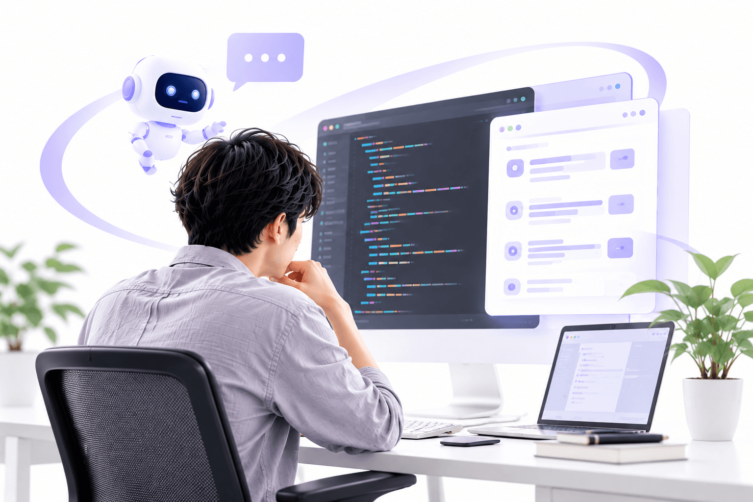 AIシステムの技術支援に取り組むイメージ